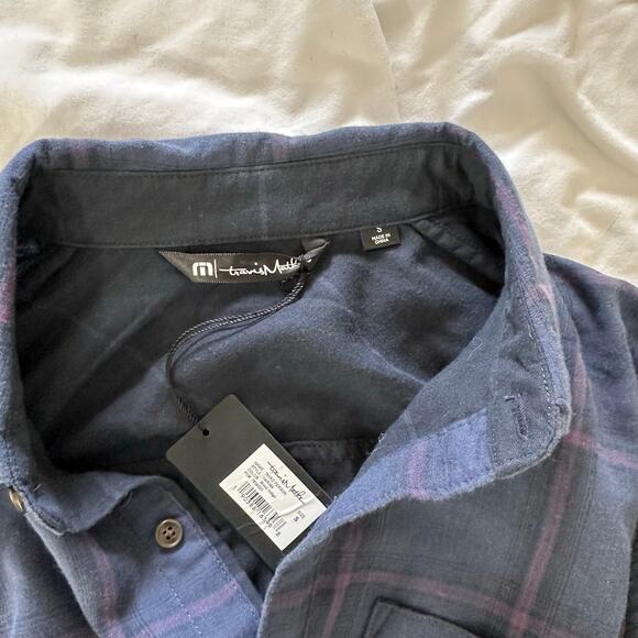 NWT Travis Mathew Third Person Plaid Long Sleeve Button Down | Blue | SZ S - Picture 9 of 11
